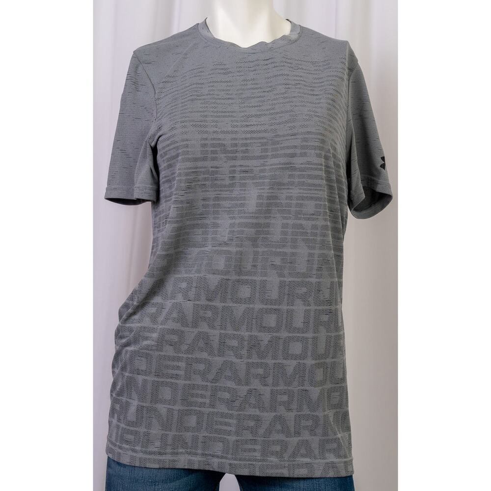 Under Armour "The Seamless Tee" grey logo shirt sz S